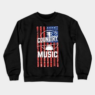 4th of July American Flag Country Music Crewneck Sweatshirt